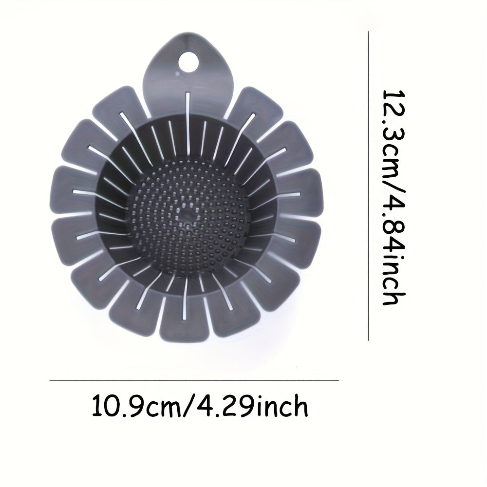4-Pack FlexiHome Flower-Shaped Silicone Sink Strainers, Adjustable Anti-Clog Drain Basket, Universal Fit for All Sinks, Easy Clean Kitchen Sink Filter Protector