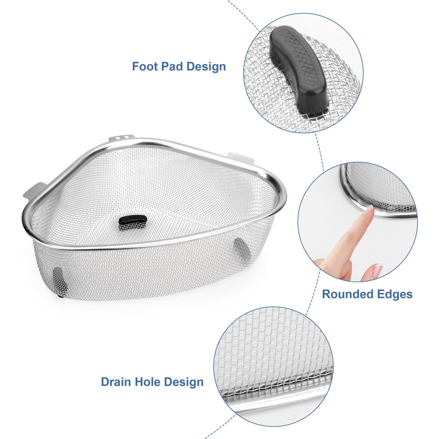 Steel Drain Basket Stainless Steel Sink Drain Basket | Standing And Hanging Dual-use Model - Nail-free Double-sided Adhesive new Version