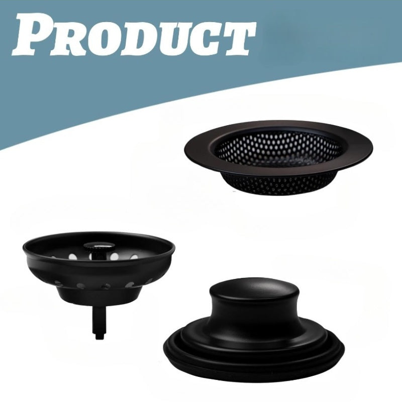 Premium Kitchen Sink Stopper Strainer Set Universal Basket Strainer Filters with Anti-Clog Drain Plugs, Perforated Basket Drain Sieve, Durable Stainless Steel Construction, Easy To Clean and Install