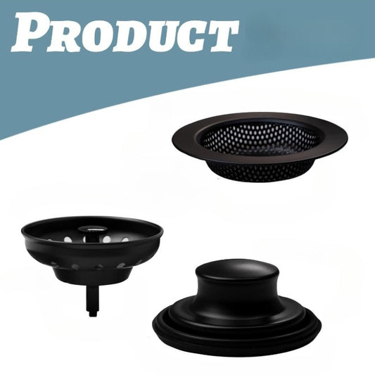 Premium Kitchen Sink Stopper Strainer Set Universal Basket Strainer Filters with Anti-Clog Drain Plugs, Perforated Basket Drain Sieve, Durable Stainless Steel Construction, Easy To Clean and Install