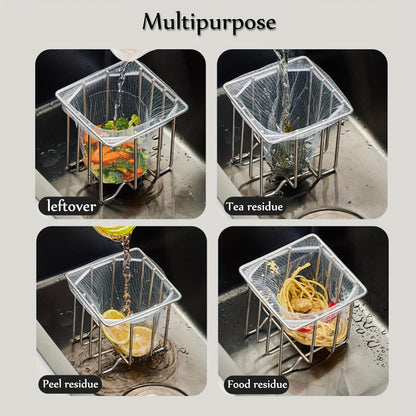 Kitchen Sink Strainer With Sink Basket Holder Sink Strainer Net Bag, Mesh Sink Strainers For Kitchen Sink Food Catcher, Sink Trash Catcher For Garbage Leftovers Etc.