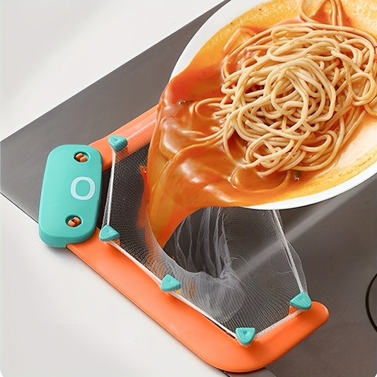 Kitchen Sink Strainer For Food Waste With 80pcs Disposable Mesh Bag & 1 Folding Triangle Holder, Sink Filter Food Organizer Garbage Storage