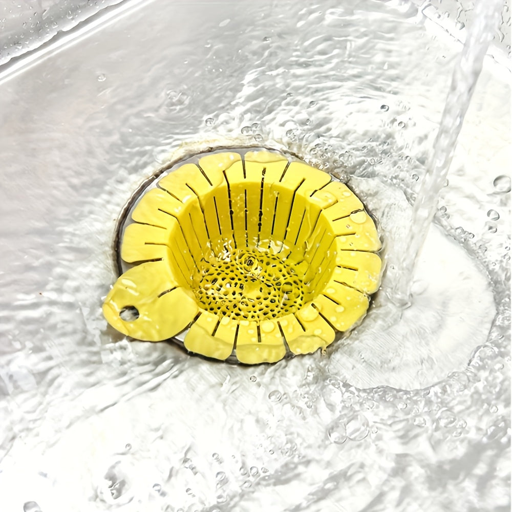 4-Pack FlexiHome Flower-Shaped Silicone Sink Strainers, Adjustable Anti-Clog Drain Basket, Universal Fit for All Sinks, Easy Clean Kitchen Sink Filter Protector