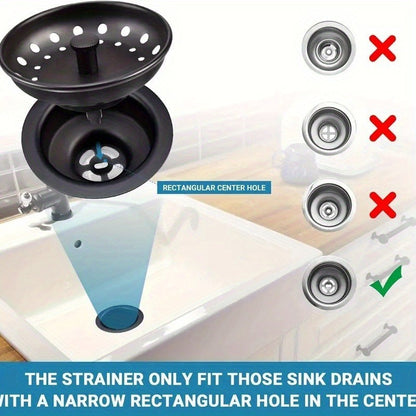 Premium Kitchen Sink Stopper Strainer Set Universal Basket Strainer Filters with Anti-Clog Drain Plugs, Perforated Basket Drain Sieve, Durable Stainless Steel Construction, Easy To Clean and Install