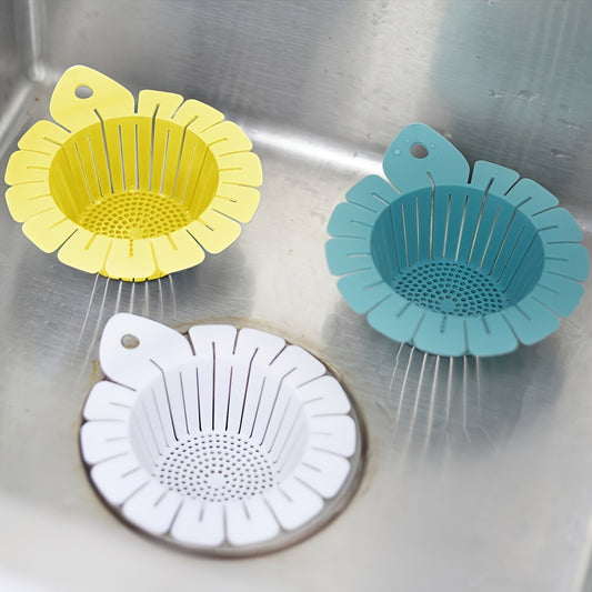 4-Pack FlexiHome Flower-Shaped Silicone Sink Strainers, Adjustable Anti-Clog Drain Basket, Universal Fit for All Sinks, Easy Clean Kitchen Sink Filter Protector