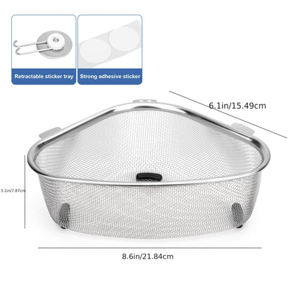 Steel Drain Basket Stainless Steel Sink Drain Basket | Standing And Hanging Dual-use Model - Nail-free Double-sided Adhesive new Version