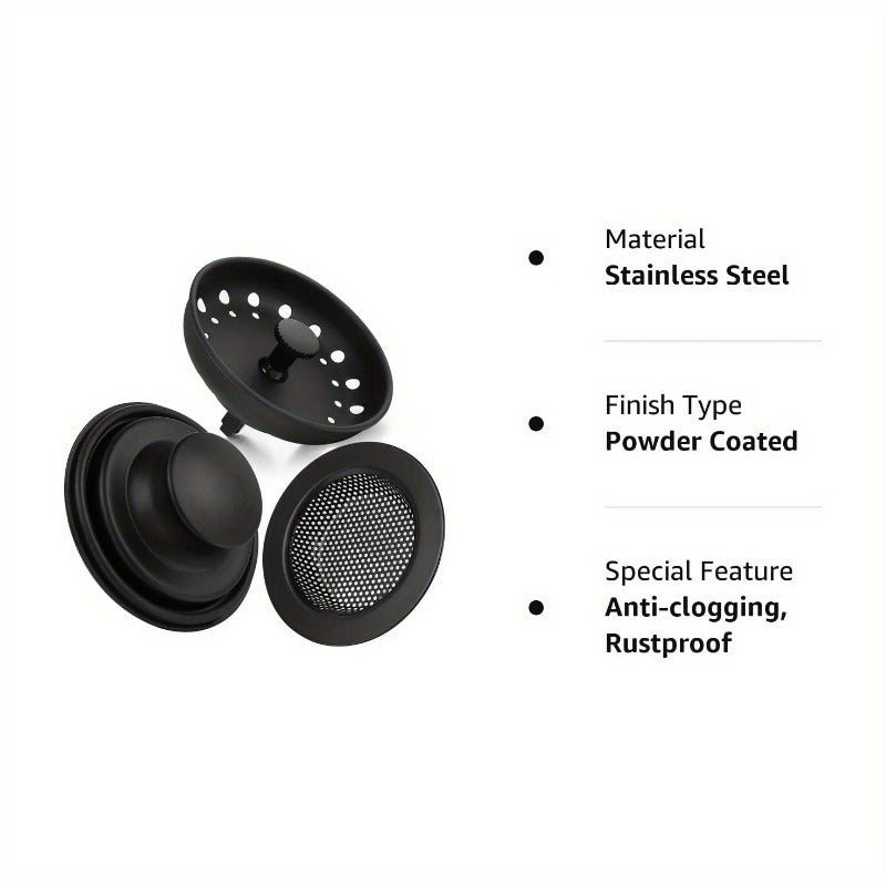 Premium Kitchen Sink Stopper Strainer Set Universal Basket Strainer Filters with Anti-Clog Drain Plugs, Perforated Basket Drain Sieve, Durable Stainless Steel Construction, Easy To Clean and Install