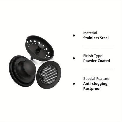 Premium Kitchen Sink Stopper Strainer Set Universal Basket Strainer Filters with Anti-Clog Drain Plugs, Perforated Basket Drain Sieve, Durable Stainless Steel Construction, Easy To Clean and Install