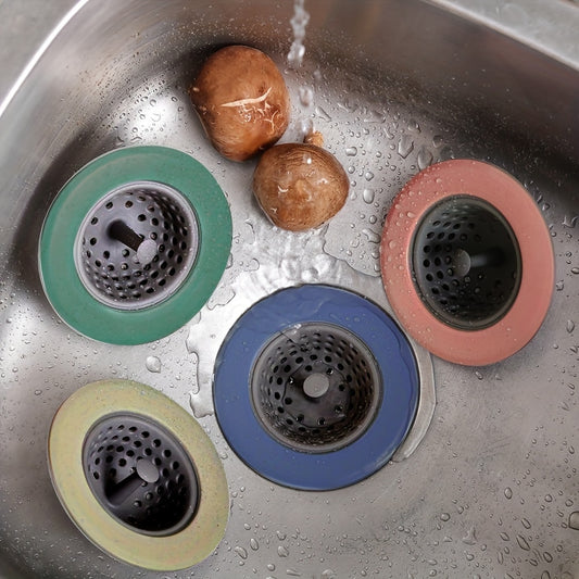 4pack Kitchen Silicone Sink Strainer Garbage Disposal Strainer Sink Drain Catcher Plug Drain Cover Kitchen Sink Basket for Kitchen Sinks Silicone Beige Pink Blue Green